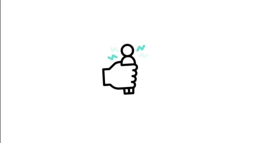 Minimalist Animated Icon of a Hand Holding a Person