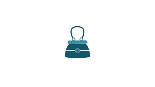 Animated Minimalist Handbag Icon with Popping Handle