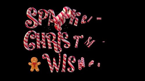 Sparkling Christmas Wishes Candy Cane Title Animation