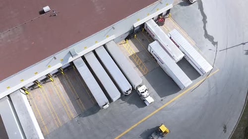 Aerial Logistics Park With Trucks Halifax Canada