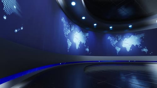 Virtuelles 3D-Studio, News Studio-Hintergrund