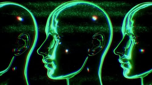 Green Reflective Neon Heads