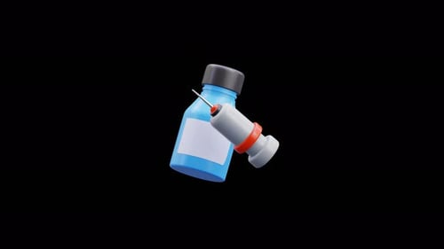 3D Vaccine Vial and Syringe Medical Animation