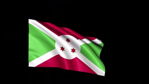 Burundi National Flag Waving Realistic Animation