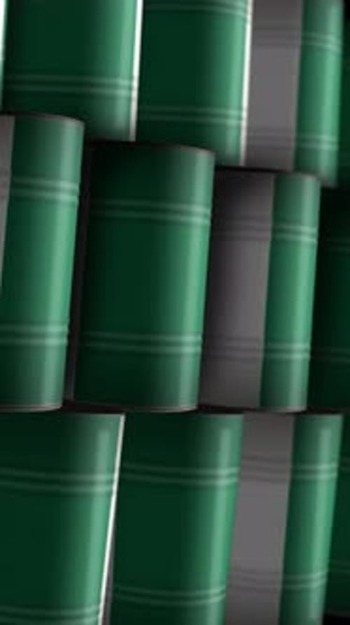Nigeria oil crude petroleum fuel barrels in row endless