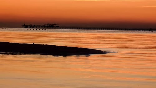 Golden hour beautiful at sea before sunset sunrise calm ocean waves