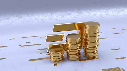 Dash-Währungssymbol mit Goldmünzenturm