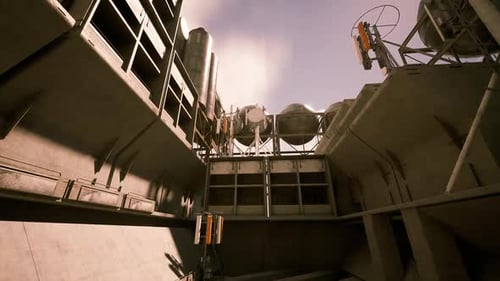 Industrial Structure Showcasing Futuristic Architecture and Advanced Technology