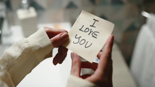I Love you Sign on Postit Note