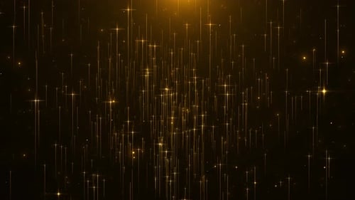 Elegant Golden Light Particles Upward Motion Background