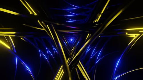 Dynamic VJ Loop with Vibrant Pulsating Neon Lights for an Immersive Experience