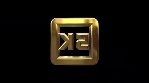 Shiny 3D Gold 5K Logo Rotation