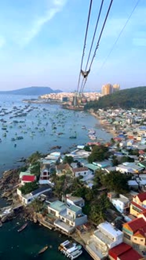 View From the Cable Car to Phu Quoc Island Vietnam with Scenic Coastal Views