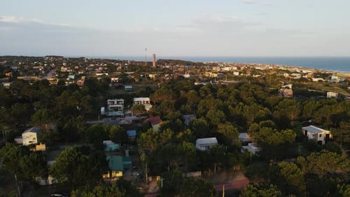 Sunset Aerial View of Punta Del Diablo Uruguay