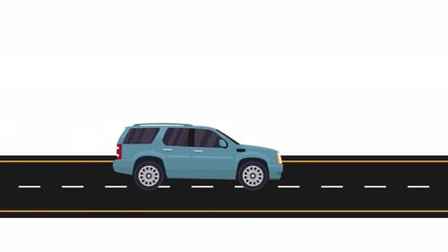 Modern Urban Vehicle Car On Road Animation