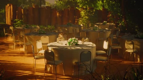 Outdoor Restaurant Table and Chairs with Peaceful Atmosphere