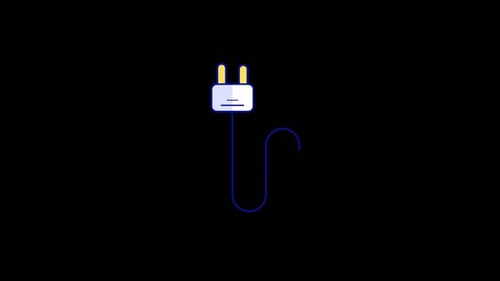 Animated Electric Plug with Wavy Power Cord