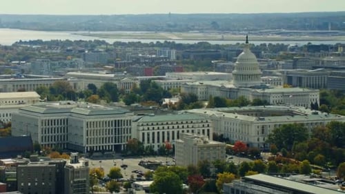 Cinematic And Beautiful View Of Washington DC Cityscape, USA