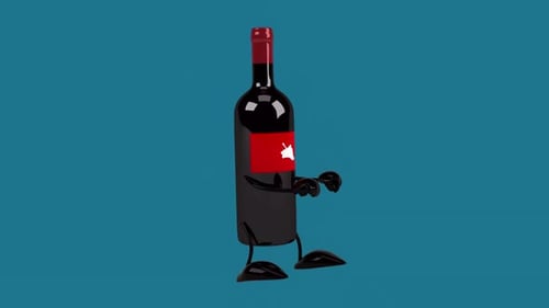 Fun 3D cartoon wine dancing (with alpha channel)