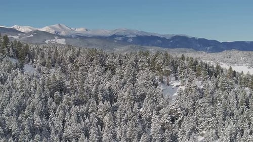 Mount Blue sky December Christmas winter wonderland aerial drone Evergreen Colorado Mount Evans wild
