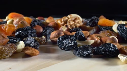 Close Up of Assorted Dried Fruit and Nuts