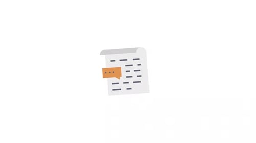 Flat Design Animated Document and Speech Bubble