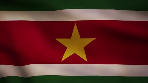 Waving Suriname National Flag Loop