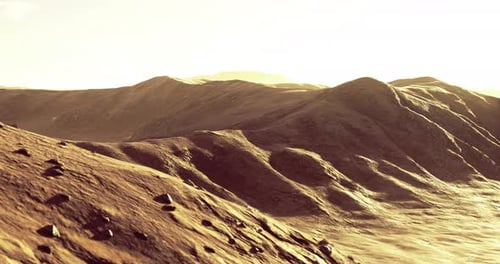 Stylized 3D Desert Landscape Camera Flyover