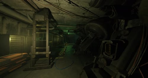 Reactor Bay Dominated By Massive Turbine for Engineer Inspection