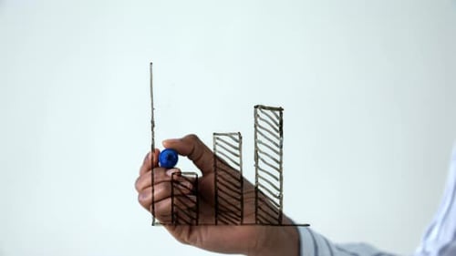 Business person showing growth of finance. investment and assets