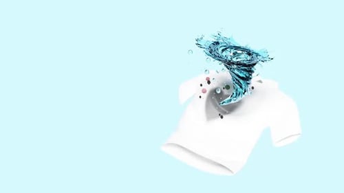 Animated T-Shirt Getting Cleaned by Water Whirlpool