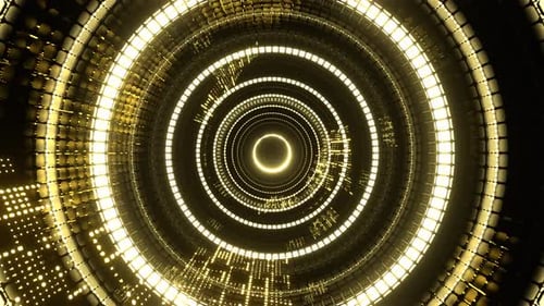 Light Yellow Pulsing Led Tunnel Background Vj Loop In 4K