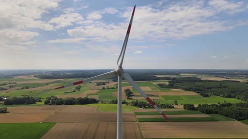 Drone shot windmill close