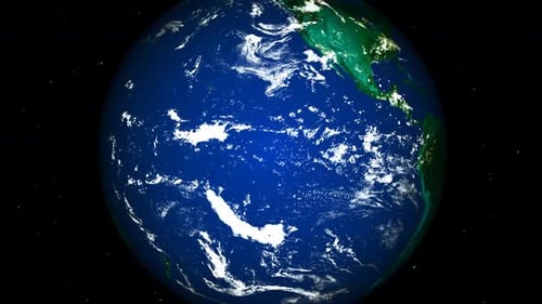 Realistischer 3D-gedrehter Erdplanet mit Wissenschaft. Vom Weltall aus gesehen