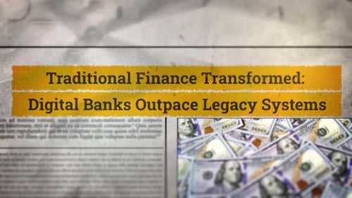 Traditional Finance Transformed Digital Banks Outpace Legacy Systems New Newspaper Headline Titles