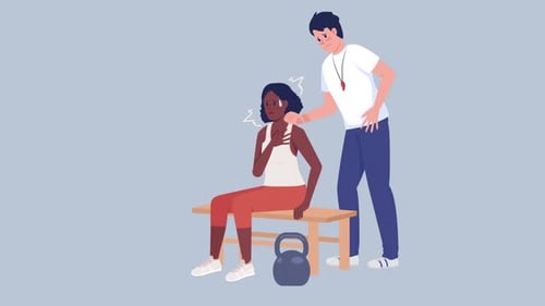 Animated Panicking Woman Character