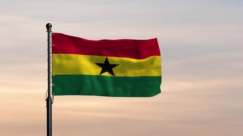 Stunning Ghana Flag Display in a Breezy Sky