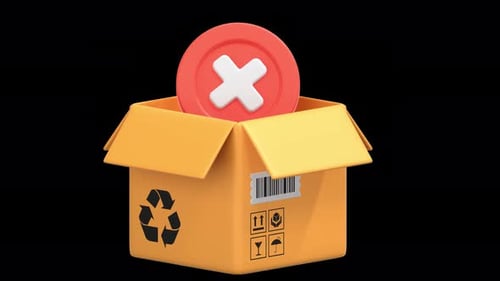 box rejected 3D Animation, Alpha Channel, Transparent Background