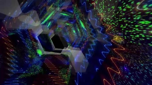 Abstract Glitter Tunnel Background Digital Rendering