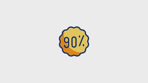 Flat Design Animated Percentage Discount Badge