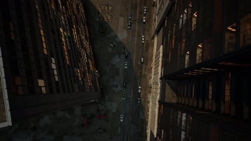 Vista aérea de los tejados de los edificios del centro de Nueva York