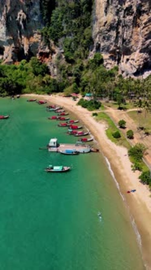 Tropical Beach with Turquoise Waters and Cliffs