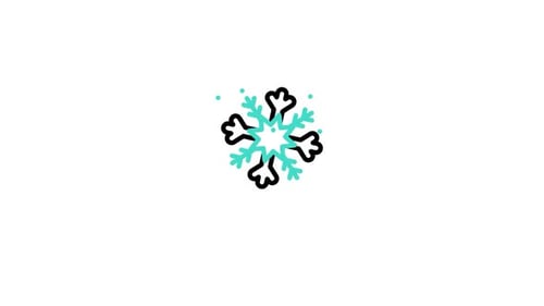 Flat Design Snowflake Animation for Winter Celebrations
