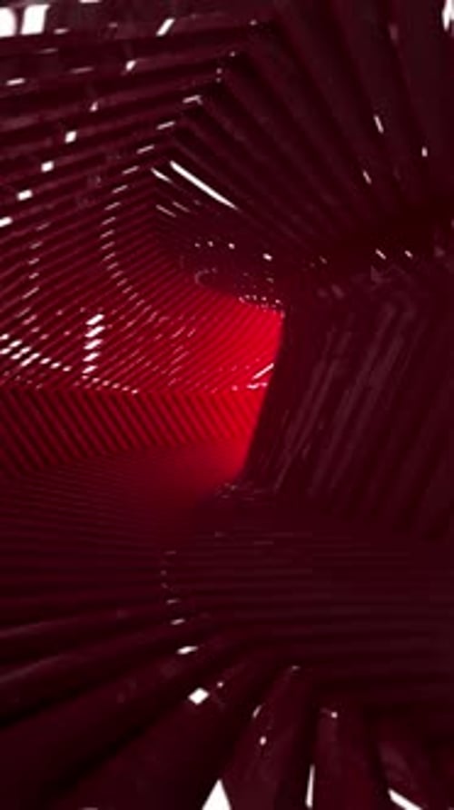 Vertical Video - Shiny Red Futuristic Tunnel Background