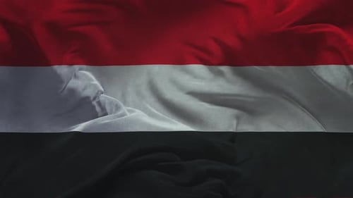 Realistic Waving Flag of Yemen Seamless Loop