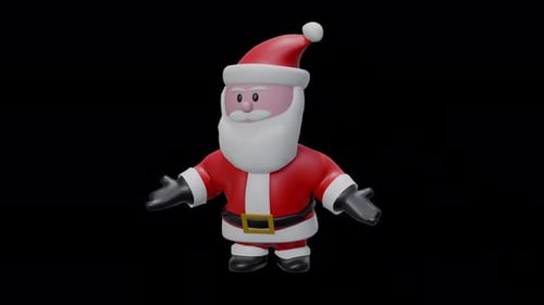 3D Animated Santa Claus Character Presenting for Christmas