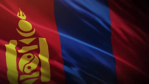 Waving Mongolia Flag Loop Animation