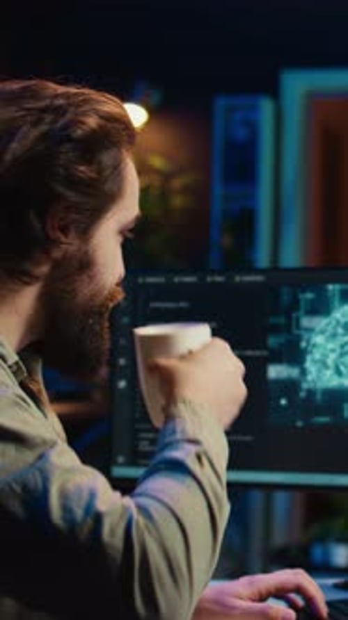 Vertical Video Programmer Being Asked Existential Questions By Awaken AI Gaining Consciousness