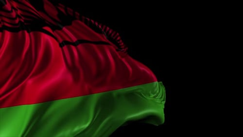 Realistic Malawi National Flag Waving Animation