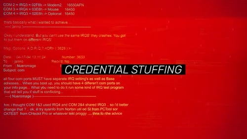 Credential Stuffing Text Reveal in Retro Glitch Style